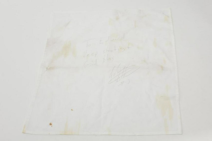 John Starks Autographed Linen Napkin