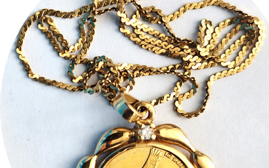 Just 10% premium! Gold Pendant and Chain with Gold Coin...