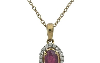 Kallati Ruby Diamond Gold Pendant Necklace