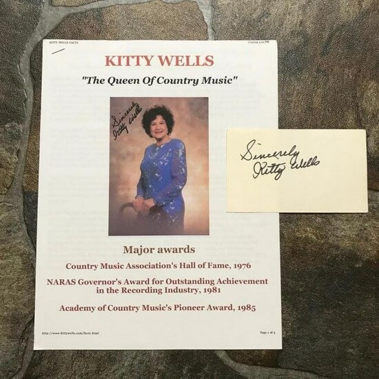 Kitty Wells Country Music Grand Ole Opry Signature