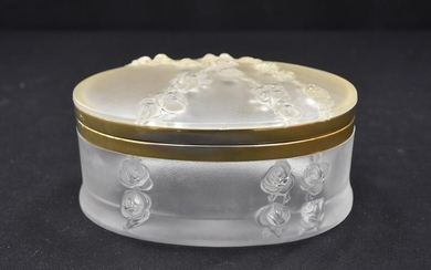 LALIQUE "COPPELIA" FROSTED CRYSTAL HINGED BOX