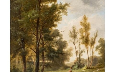 LECOCQ, DENIS JOSEPH (1805-1851) "Wäscherinnen auf einer Waldlichtung"
