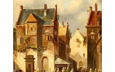 LEICKERT, CHARLES (1816-1907, belgischer Maler), "Markttag in der Stadt"