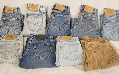 LOT OF 9 PAIRS OF VINTAGE USA MADE LEVI'S JEANS MOSTLY