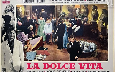 La Dolce Vita Federico Fellini Anita Ekberg Marcello Mastroianni ( La Soirée )