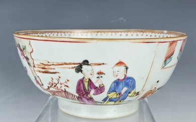 Large Chinese Export Famille Rose Porcelain Bowl
