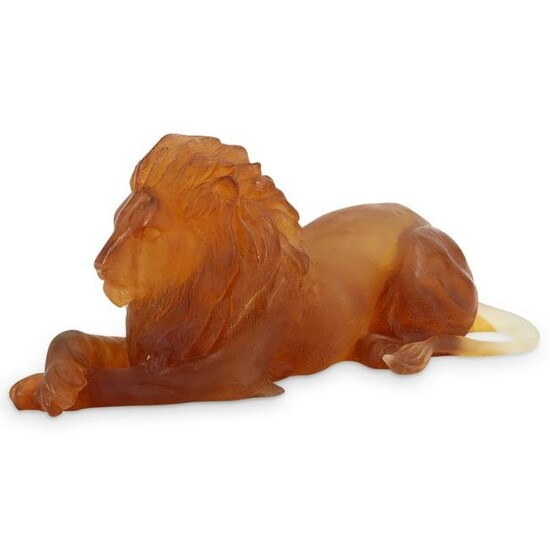Large Daum Limited Edition Pate de Verre Lion Sculpture