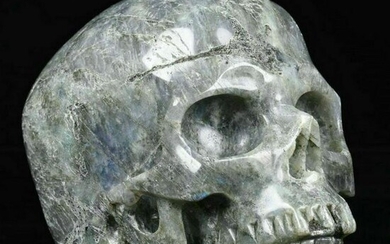 Large Size Labradorite Gemstone Carved Skull