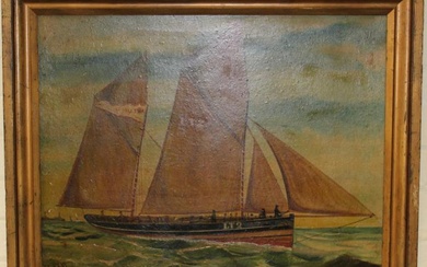 Late 19th century Naive School, a two masted clipper '...