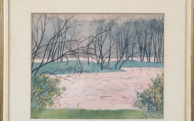 Léon Spilliaert (1881-1946) Paysage lacustre... - Lot 101 - Lux-Auction