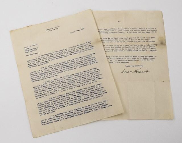Letter Signed by Franklin D. Roosevelt