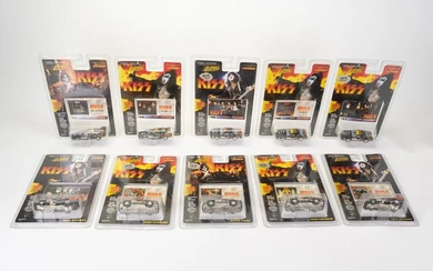Lot Of 10 Johnny Lightning KISS Race Cars With Card Gene Paul Ace Peter