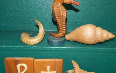 Lot Wood Carved Items