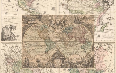 "[Lot of 5] Mappe-Monde... [and] L'Amerique... [and] L'Afrique... [and] L'Asie... [and] L'Europe...", Brion de la Tour/Desnos