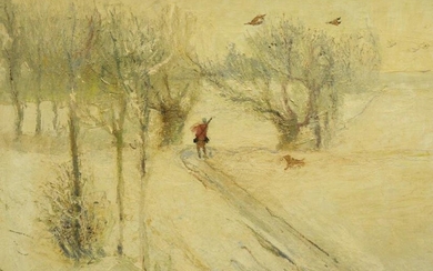 Louis Mazot, The Hunt in Winter, O/C