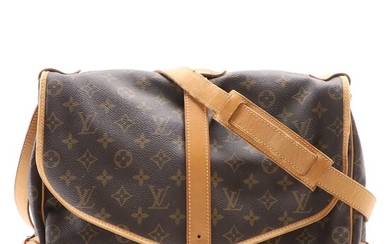 Louis Vuitton Saumur 35 Crossbody Bag in Monogram Canvas and Vachetta Leather