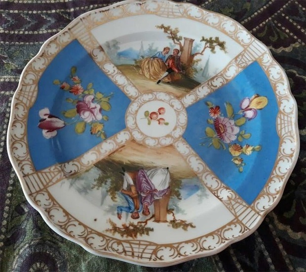 MEISSEN - CABINET PLATE HAND PAINTED, 1890