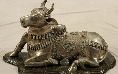 METAL SCULPTURE OF AN INDIAN BRAHMA BULL