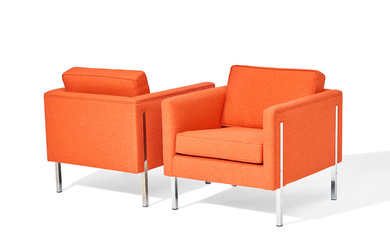 MILO BAUGHMAN (1923-2003) Pair of Lounge Chairs 1970s for Thayer...