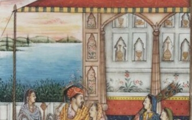 Persian MINIATURE "Ceremony" 15 x 9 cm