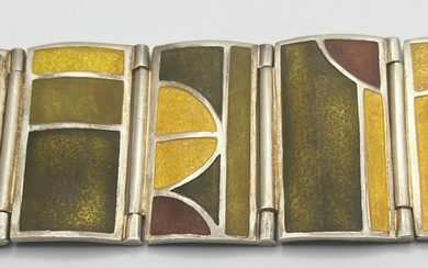 MOMA/FRANK LLOYD WRIGHT; Sterling Silver Enamel Bracelet