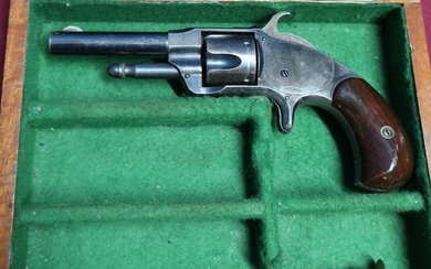 Mahogany cased Smiths .32 rimfire revolver with part fitted...