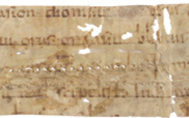 Martyrologium hieronymianum Fragment eines Blattes einer lateinischen Handschrift auf Pergament.