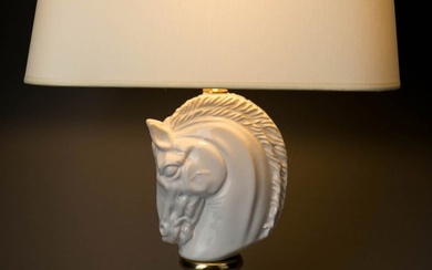 Massive/ Belgium - Table lamp - Vintage Hollywood Regency "Horse" ceramic lamp - 70s/ 80s - Ceramic, Metal