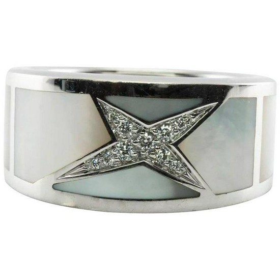 Mauboussin Paris Ring Band Star Diamond Inlaid Mother