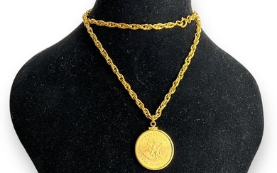 Mexico 20 Pesos Gold Coin in Bezel - On Chain