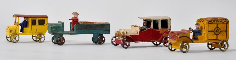 Mixed lot of wooden cars, Erzgebirge