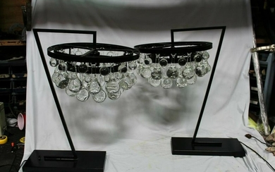 Modern Style Glass Crystal Tear Drop Lamps. Black