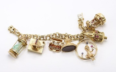 Monumental 14k Gold Charm Bracelet