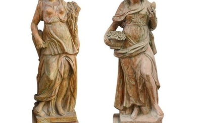 Monumental Ceccarelli Terracotta Greco Roman Statues