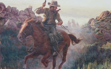 Morton Kunstler (B. 1931) "Pony Express"