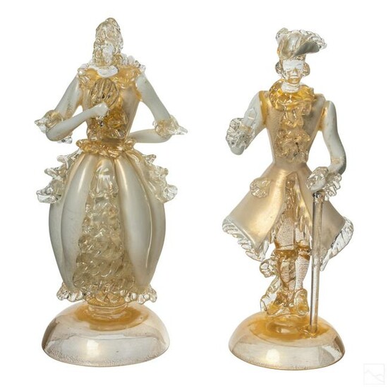 Murano Venetian Studio Art Glass Dancing Figurines