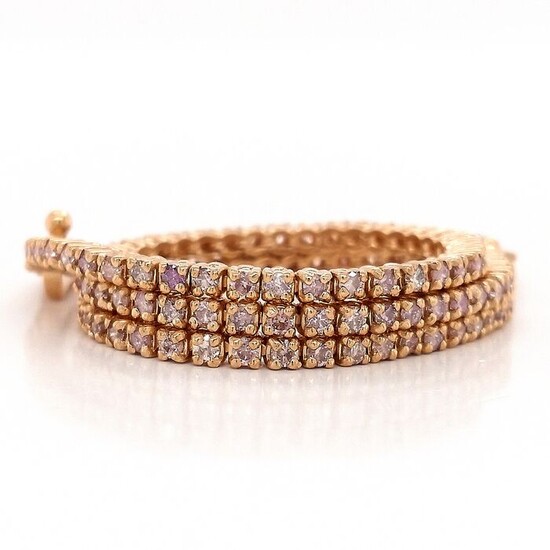 *NO RESERVE PRICE* 1.10ct Pink Diamond Bracelet - 14 kt. Pink gold - Bracelet
