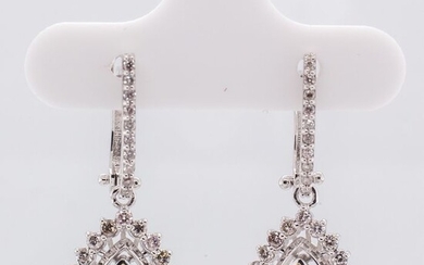 NO RESERVE PRICE - 18 kt. White gold - Earrings - 1.45 ct Diamonds - Diamonds