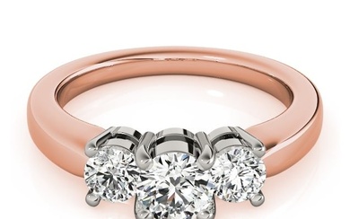Natural 1.55 CTW Diamond Engagement Ring 18K Rose Gold