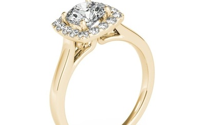 Natural 1.63 CTW Diamond Engagement Ring 18K Yellow Gold