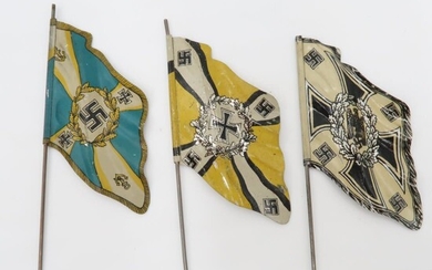 Nazi Tin Flags - Set of 3