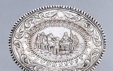 Neoclassical decorative tray - .925 silver - 207 gr. - Spain - First half 19th century