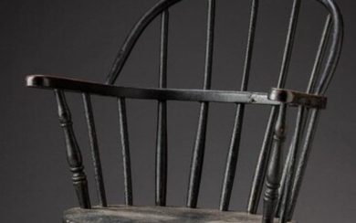 New England Child's Windsor Chair in Black Paint.