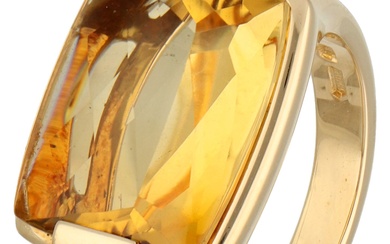 No Reserve - Bvlgari 18K yellow gold 'Allegra' ring set with approx. 9.13 ct. citrine.