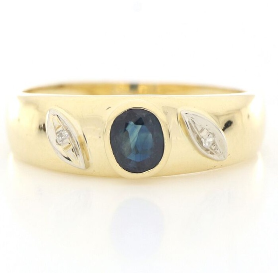 '' No Reserve Price '' - 18 kt. Yellow gold - Ring - 0.50 ct Sapphire - Diamonds