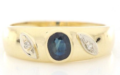 '' No Reserve Price '' - 18 kt. Yellow gold - Ring - 0.50 ct Sapphire - Diamonds