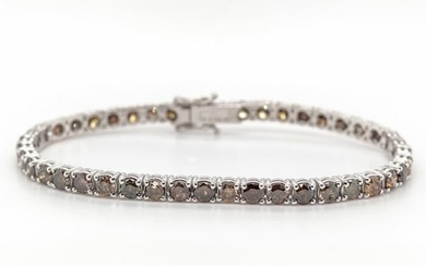 No Reserve Price - 7.37 tcw - 18 kt. White gold - Bracelet Diamond