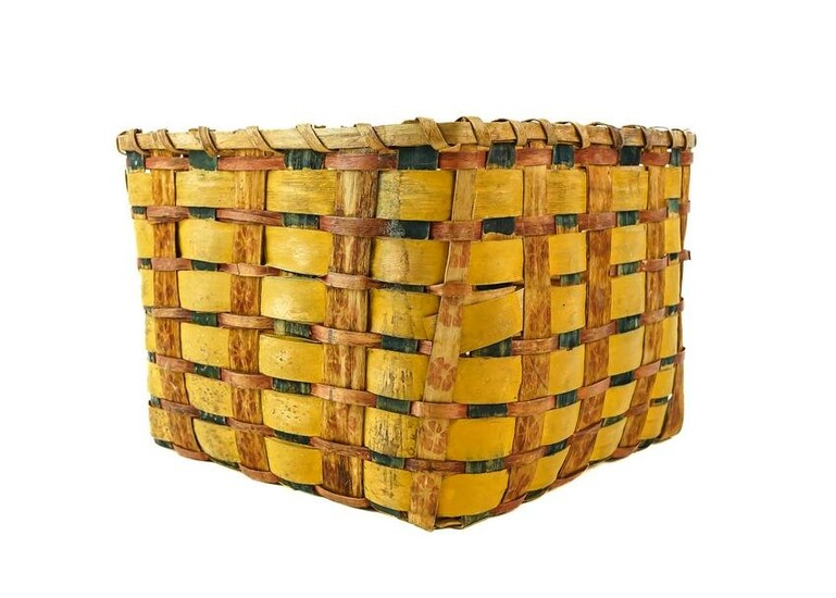 Northeast Woodlands Paint Decorated Basket