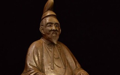 Okimono (1) - Ceramic - Ancient pottery figure sculpture with artist's signature - Japan - Meiji period (1868-1912)