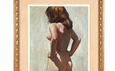 Ozz França Oil Painting "Nude Under Sun," Mid-Late 20th Century